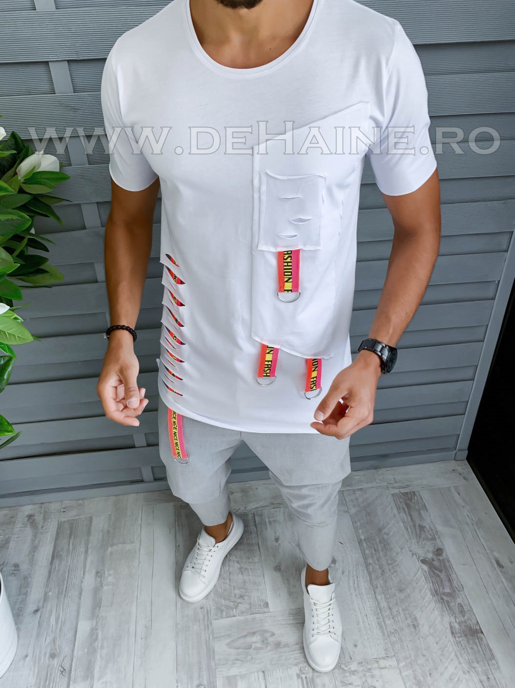 Tricou barbati alb slim fit vagabond b1945 p8-1.2*
